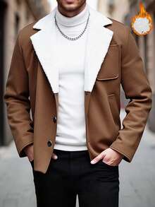 Manfinity Homme Men's Casual Outdoor Warm Long Sleeve Jackets, Suitable For Autumn/Winter,Daily Leisure, Weekend Trips, Outdoor Activities, Travel Expeditions, Relaxed Work Environments Or Semi-Formal Occasions,Boyfriend/Husband Gift, Anniversary Gift