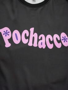 HELLO KITTY AND FRIENDS | SHEIN 男士休闲可爱卡通图案圆领卫衣，秋季款，长袖上衣 - 黑色 - 查看 6