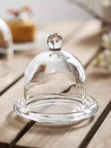 Madebyblanc 2pcs Glass Lemon Cup With Lid, Fruit Tasting Plate, Dessert Cake Tray, Commercial Display Plate, Tasting Tray Christmas Gift - Clear - View 3