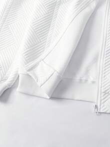 Manfinity CasualCool 男士休闲纯色拉链棒球领夹克，夏季白色夹克，复古风格，适合日常休闲、周末旅行、户外活动、探险旅行、轻松的工作环境或半正式场合，可作为男友/丈夫礼物、周年纪念礼物、派对礼物或圣诞节礼物，长袖上衣