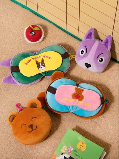 Joivida U型枕1个，遮光睡眠眼罩，二合一枕头，午睡枕，可裁剪眼罩枕，适合多种场合，便携，适合商务旅行和外出游玩。