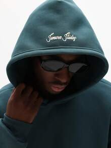 SUMWON Áo hoodie oversize thông thường có dây rút và túi giữa để mặc thường ngày - màu đen - Xem 5