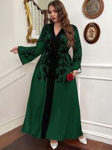 Firerie Große Größen Damen Grafik Farbblock Valentinstag schwarzer Gürtel mit Seitentaschen