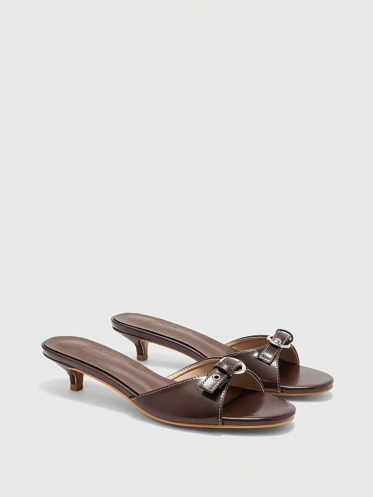CUCCOO BIZCHIC Women's Fashionable Versatile Commuting Minimalist Heeled Sandals Summer Shoes