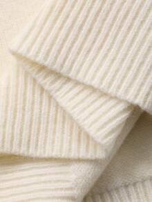 DAZY Áo len dệt kim chắp vá màu tương phản thời trang & thanh lịch dành cho nữ, phong cách thường ngày, mùa thu/đông - trắng - Xem 6