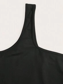 SHEIN EZwear Bộ 3 món: Áo khoác cổ sọc đen trắng, áo vest ôm vừa vặn và quần bó, trang phục thường ngày đa năng cỡ lớn, thu/đông - Đen và trắng - Xem 10