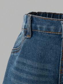 Sweetra 女婴休闲 Y2K 街头时尚破洞宽松直筒牛仔裤，百搭舒适，适合日常穿着