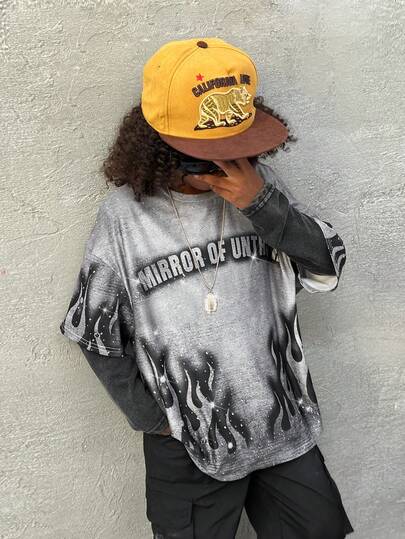 Coolane Kids Tween Boys Winter Casual Loose Fit Round Neck Short Sleeve T-Shirt, Daily Wear For Summer Glitter Tshirt Rhinestone Shirt Flame Tshirt Los Angeles T Shirt,Parent-Child Clothing,Comfortable,Christmas,New Years