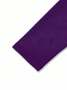 Maweii Plus Size Solid Color Ring Decor Sexy Bodysuit - Purple - View 5