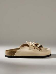 Solecia Spring/Autumn New Slip-On Mule Flat Shoes - Apricot - View 6