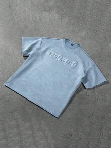 Claim Dot 宽松男士字母压纹落肩T恤