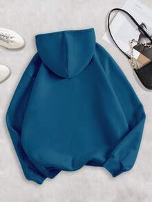 INAWLY Sudadera con capucha de manga larga con ajuste regular y estampado gráfico de eslogan con forma de corazón para mujer