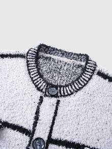 ROMWE MEN Street Life 男士休闲宽松针织开衫，单排扣，长袖，秋冬款 - 淺灰色 - 查看 2