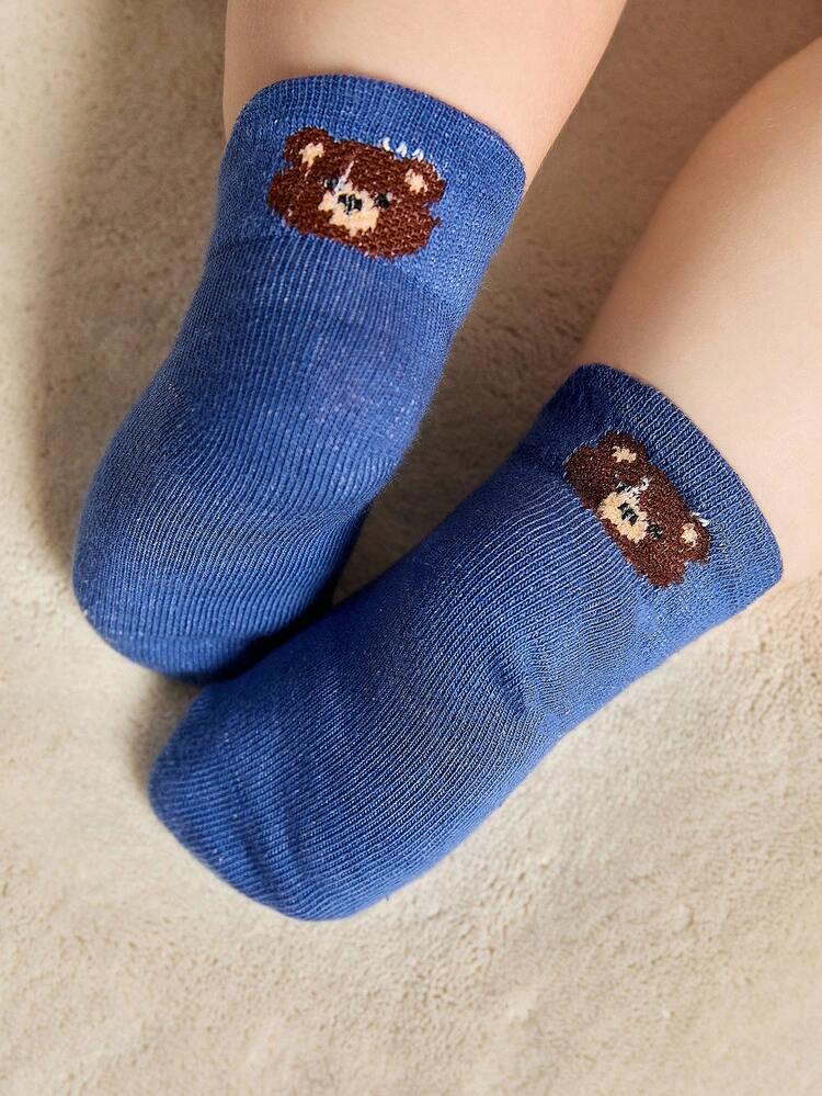 5PCS Baby Socks  Cartoon Solid Color Infant Calf Socks Loose Mouth Non Leg Leg Tightening Children Spring And Autumn Mid Tube Socks - Multicolorido - Visão 7