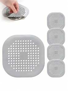 1/3/4Pcs Drain Cover With Suction Cup Pad, Kitchen Bathroom Sink Strainer Hair Filter Home Bathroom Decor Fall Decor Back To School - Multicolor - Ver 1