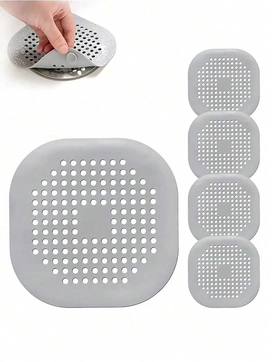 1/3/4Pcs Drain Cover With Suction Cup Pad, Kitchen Bathroom Sink Strainer Hair Filter Home Bathroom Decor Fall Decor Back To School - Multicolor - Ver 1
