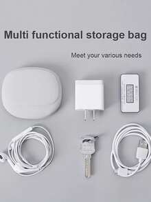 1 Piece Silicone Earphone Cable Organizer, USB Charger Storage Box, Earphone Bag, Memory Card Storage Bag, Cable Roll-Up Bag For Travel Storage Bag, Makeup Bag, Cosmetics Bag, Holiday Organizer, Large Capacity Makeup Organizer, Makeup Case For Lipstick, Brushes, Skincare, Mobile Phone, Coins, Small Items - Green - View 7