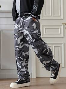 HUEFORM 男士迷彩印花休闲裤 - 煙灰色 - 查看 6