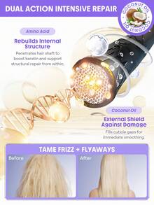 SHEGLAM HAIR On The Glow 1-Minute Revive Rich Hair Cream-25g,Moisture Leave-In Hair Conditioner, Leave-In Cream,72-Hour Frizz Control, Deep Nourishment, Multi-Action Protection For Severely Damaged Or Frizzy Hair In Need Of Intensive Care Graduation Birthday Gift Holiday Winter Pink Vibe Makeup Party Beach Travel Camping School Campus Festivals Rose Present Girl Charm Best Valentine's Day Women's Day Love Yourself - Mauve Purple - View 5