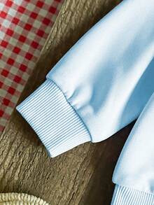 SHEIN 2pcs/Set Baby/Toddler Girl Unisex Girls' Sweet Pink Bow Embroidery Crew Neck Long Sleeve Sweatshirt And Denim Pants Set, Pink Ribbon Bow Accent, Suitable For Outings, Dates, Casual, School, Party And More Baby Casual Sets Baby Girl Denim Sets Denim Baby Outfit Baby Girl Princess Casual Pant Sets Baby Jeans Set - Multicolor - View 3