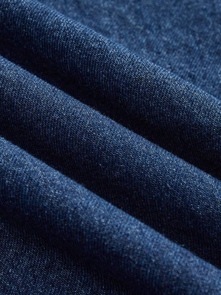 SHEIN Maija French-Style Elegant Denim Skirt, Autumn/Winter Skirt, Mid-Waisted A-Line Skirt,Elegant Winter