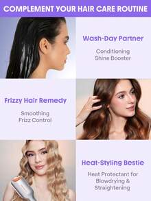 SHEGLAM HAIR On The Glow 1-Minute Revive Rich Hair Cream-25g,Moisture Leave-In Hair Conditioner, Leave-In Cream,72-Hour Frizz Control, Deep Nourishment, Multi-Action Protection For Severely Damaged Or Frizzy Hair In Need Of Intensive Care Graduation Birthday Gift Holiday Winter Pink Vibe Makeup Party Beach Travel Camping School Campus Festivals Rose Present Girl Charm Best Valentine's Day Women's Day Love Yourself - Mauve Purple - View 11