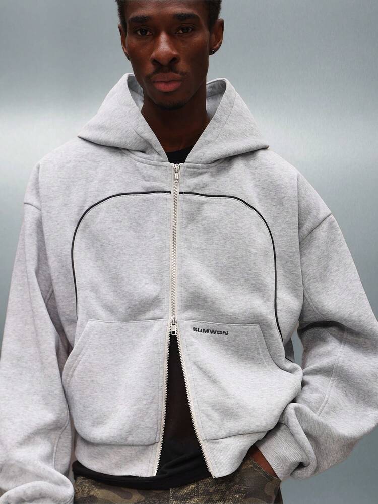 PLAYBOY X SUMWON Full Zip Hoodie With Drawstring