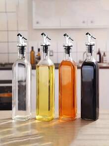 1pc Glass Oil Dispenser Bottle, Leakproof Oil Pot, Storage Oil Bottle,Seasonings Container For Outdoor Bbq Camping Picnic, Kitchen Gadgets, Glass Bottle - Multicolor - View 2