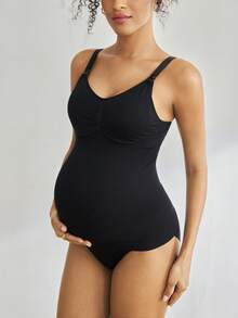 Maternity Solid Color Sleeveless Fitted Comfortable Breathable Undershirt