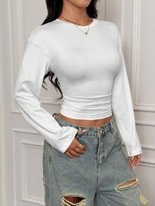 SHEIN PETITE Summer Casual Versatile Solid Color Camisole With Padded Bra Cami Tops Summer Tops Ribbed Tank Tops Y2k - White - View 5