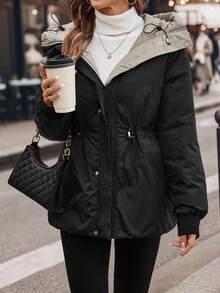 SHEIN Clasi 二合一连帽棉服，舒适的冬季外套 - 彩色 - 查看 3