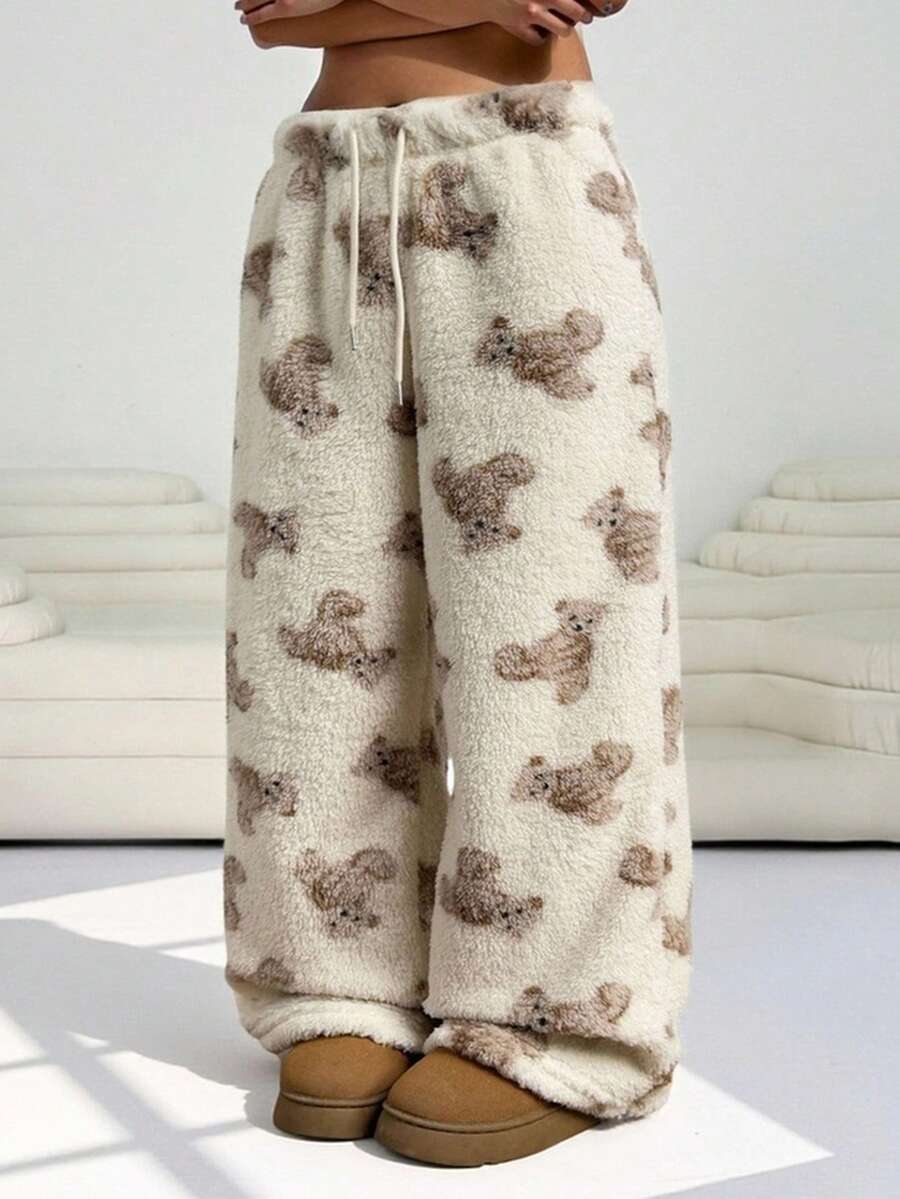 Solflare Quần dài ấm áp in hình gấu cỡ lớn, mùa đông - Nhiều màu - Xem 1