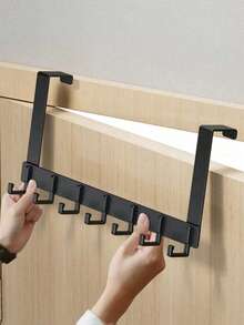 门后衣帽架挂钩，6/7/8钩壁挂式衣帽毛巾架，适用于门后厨房浴室，可悬挂外套、包包、背包、帽子等，门后挂钩毛巾架，适用于浴室、卧室、厨房，可作壁挂相框使用，自粘式壁钩，挂钩，壁钩，浴室，毛巾架，挂钩，壁钩，挂钩，壁钩，门后衣帽架 - 彩色 - 查看 1