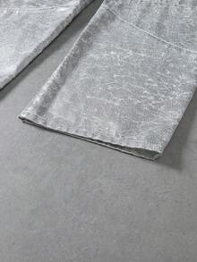 Manfinity Denimwave 男士街头派对休闲宽松直筒裤 - 銀色 - 查看 7