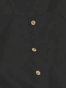 GlowEve Women's Fashion Business Casual Solid Color T-Shirt - Black - View 3