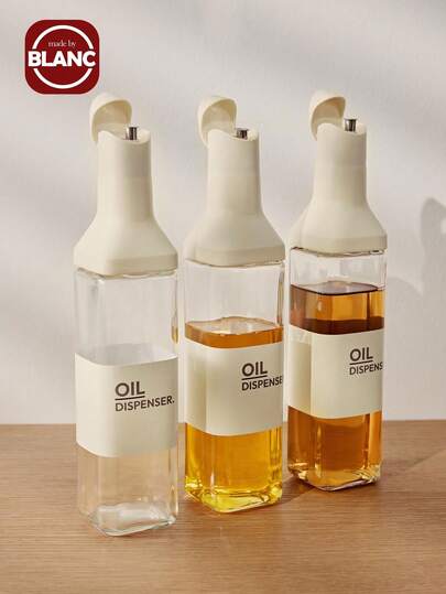 1PC 500ml Kitchen Olive Oil Dispenser, Automatic Flip-Top Vinegar Dispenser, Leak-Proof Soy Sauce Dispenser, Leak-Proof Cooking Dispenser, Easy To Carry During Camping