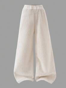 SHEIN 3pcs/Set Tween GirlsFlannel White Hoodie, Camisole And Loose Sweatpants, Casual Sports Outfit, Autumn/Winter