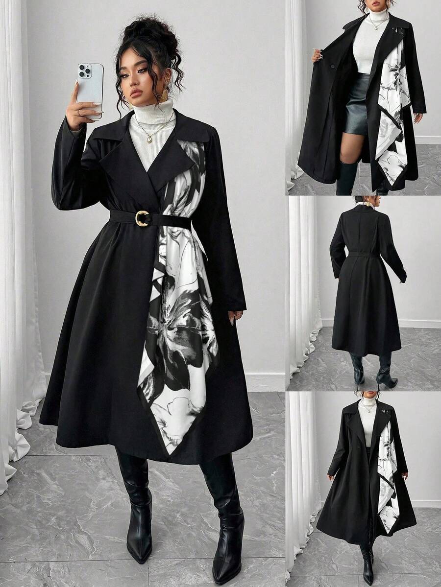 Elenzga Mai fuori moda: Gotico Prep con un tocco di Mercoledì. Abbraccia la tua moda femminile dark interiore. Cappotto nza da donna taglie forti stile 2025, sciarpa in chiffon patchwork stile Old Money, adatto per il ritorno a scuola, laurea, San Valentino, festival musicali, festa delOgnissanti Halloween, Ringraziamento, Pasqua, festa nazionale, gala, appuntamenti, stagione di matrimoni, escursioni all'aperto - nero - Visualizzare 1