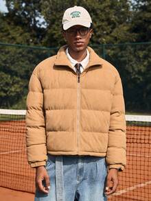 SWAVVY Abrigo acolchado casual y cómodo de manga larga con estampado de letras sencillo para hombre - Multicolor - Ver 6