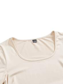 Modmama Maternity Solid Color Square Neck Long Sleeve Ruched Fitted T-Shirt Pregnancy Clothing Maternity Tops Pregnancy Shirts Curve Maternity Clothes Maternity Shirts For Women