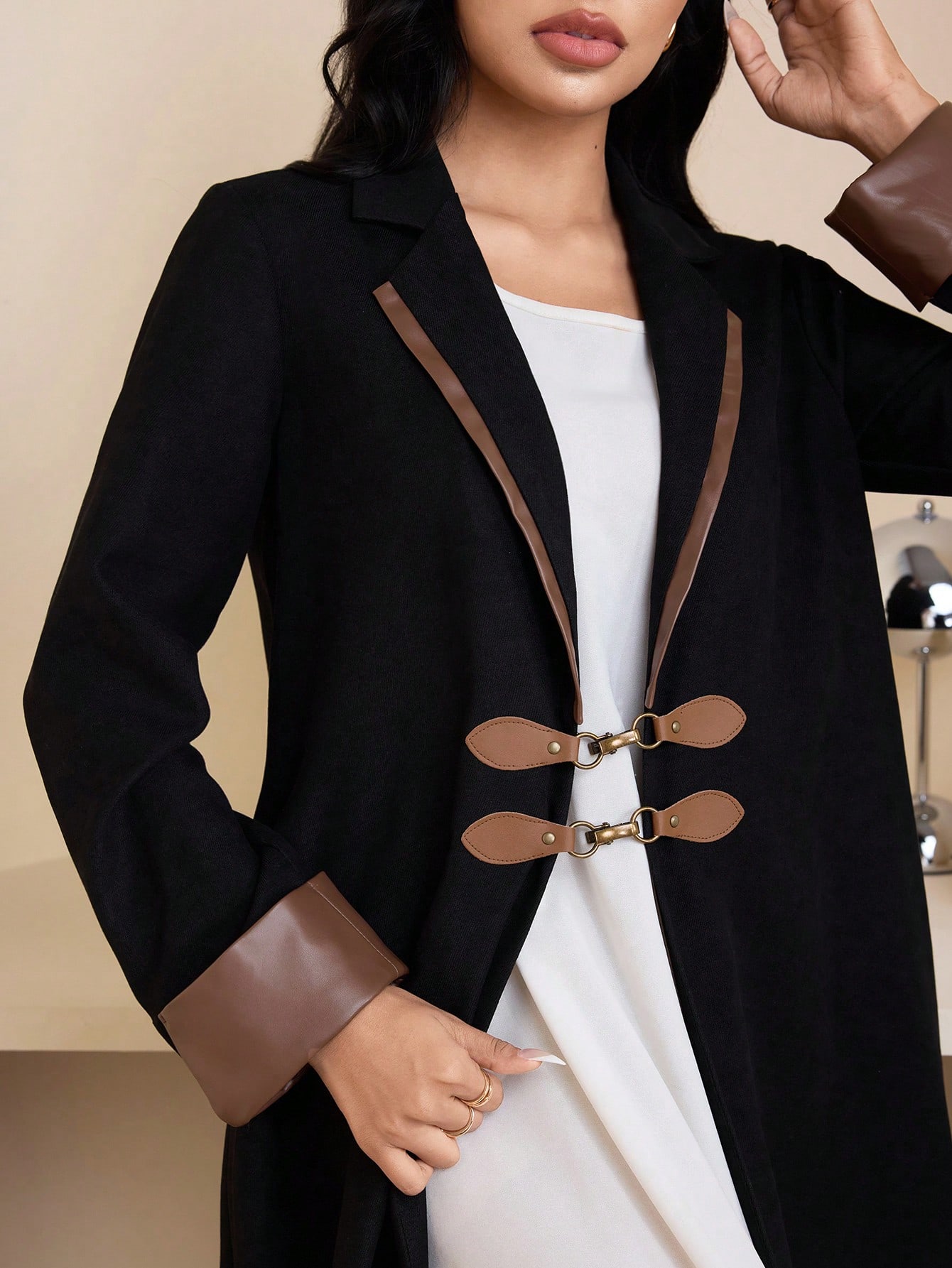 Al Najma عباءة نسائية كاجوال طويلة الأكمام بألوان...