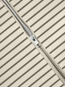 Manfinity Dauomo 男士条纹印花连帽拉链休闲长袖运动衫 - 彩色 - 查看 5