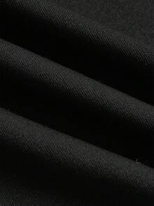 SHEIN EZwear Bộ 3 món: Áo khoác cổ sọc đen trắng, áo vest ôm vừa vặn và quần bó, trang phục thường ngày đa năng cỡ lớn, thu/đông - Đen và trắng - Xem 11