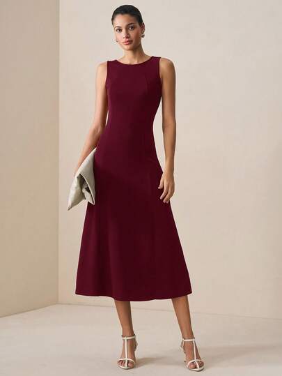 BizChic Round Neck Asymmetrical Patchwork A-Line Skirt, Chic Elegant Urban Commute Everyday Romantic 90s Retro Christmas New Year Outfit, Suitable For Women, Valentine's Day, Party, Beach, Graduation, Fashion, Carnival, Holiday, Wedding Guest, Brunch, Airport, Multi-Occasion