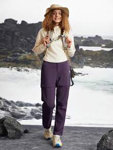 In My Nature 女式可拆卸两段式户外徒步露营城市通勤裤 - 紫色 - 查看 5