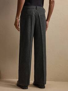 AKNOTIC Business Casual Men's Pleated Straight Leg Loose Casual Office Pants