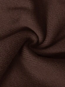 SHEIN Clasi Sweater Lengan Panjang Leher V Wanita, Atasan Lengan Panjang untuk Musim Gugur/Dingin, Pakaian Musim Gugur untuk Wanita - Mocha Brown - View 4