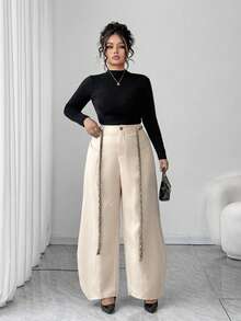 Elenzga Quần ống loe thời trang dành cho nữ cỡ lớn, có dây rút, thiết kế ôm dáng, dài đến mắt cá chân, màu kaki và nâu, phù hợp cho mùa tựu trường, lễ tốt nghiệp, ngày Valentine, lễ hội âm nhạc, ngày của Mẹ, Halloween, Lễ Tạ ơn, Lễ Phục sinh, ngày Quốc khánh, dạ hội, hẹn hò, đám cưới, các hoạt động ngoài trời. - Màu Khaki - Xem 2