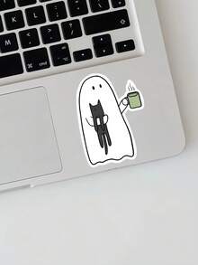 1pc/3pcs Waterproof Vinyl Funny Black And White Cat Sticker Adds Calm And Character For Laptops Notebooks Water Bottles Journals Desks Mirrors Ideal For Cat Lovers Minimalist Decor Fans Animal Enthusiasts Charming Gift For Pet Owners And Friends Cute Home Office Decor - 白色 - 查看 2