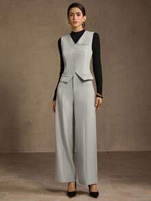 MOTF PREMIUM COLETE DE PEITO ÚNICO E CALÇA DE PERNA LARGA